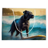 Cane Corso Strand Surfing Schilderij Groot Cadeauzakje (Achterkant)