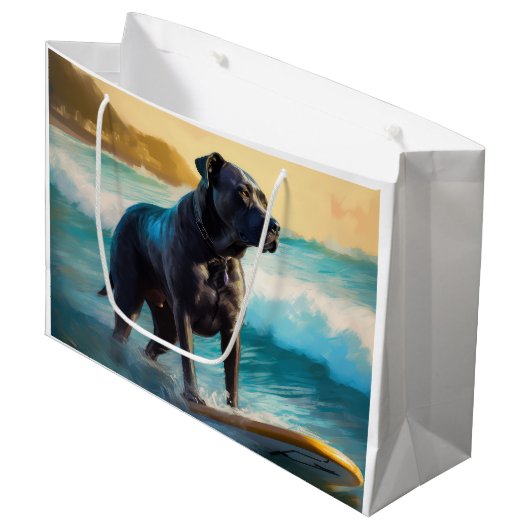 Cane Corso Strand Surfing Schilderij Groot Cadeauzakje (Voorkant Gekanteld)