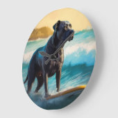 Cane Corso Strand Surfing Schilderij Grote Klok (Hoek)