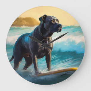 Cane Corso Strand Surfing Schilderij Grote Klok