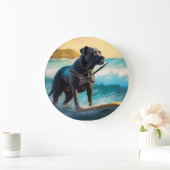Cane Corso Strand Surfing Schilderij Grote Klok (Huis)