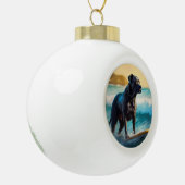 Cane Corso Strand Surfing Schilderij Keramische Bal Ornament (Links)