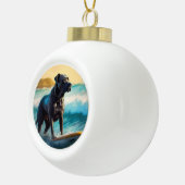 Cane Corso Strand Surfing Schilderij Keramische Bal Ornament (Rechts)