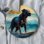 Cane Corso Strand Surfing Schilderij Ronde Button 6,0 Cm (In situ)