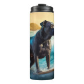 Cane Corso Strand Surfing Schilderij Thermosbeker (Voorkant)