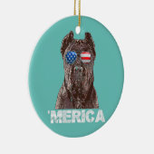 Cane Corso Sunbril American USA Vlag 4th of Keramisch Ornament (Rechts)
