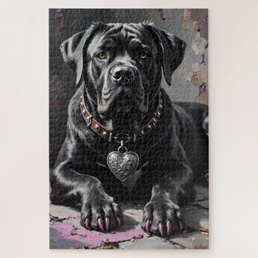 Cane Corso Toegewijde Wachter Hart Charme Valentij Legpuzzel (Verticaal)