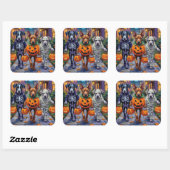 Cane Corso Trick-or-Treating in Halloween kostuums Vierkante Sticker (Vel)