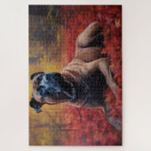 Cane Corso tussen herfstbladeren inspireert Legpuzzel (Verticaal)