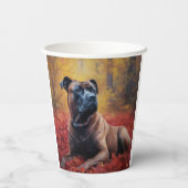 Cane Corso tussen herfstbladeren inspireert Papieren Bekers (Achterkant)
