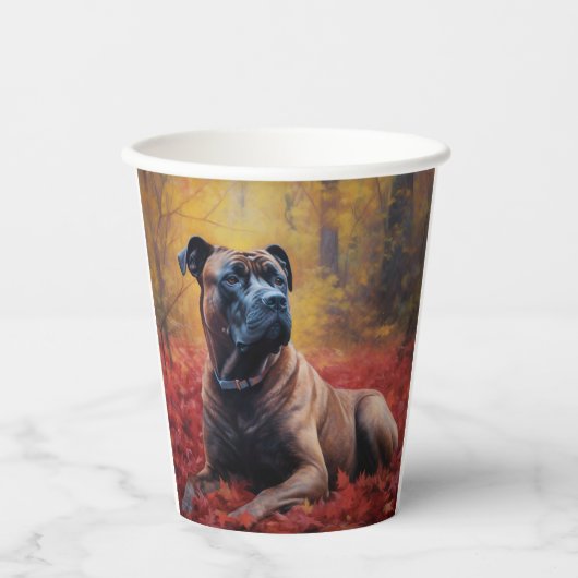 Cane Corso tussen herfstbladeren inspireert Papieren Bekers (Voorkant)