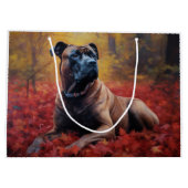 Cane Corso tussen vallende herfstbladeren inspiree Groot Cadeauzakje (Achterkant)