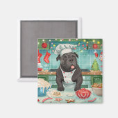 Cane Corso Vakantie Bakken: Feestelijke Kerst Magneet (Voorkant / Achterkant)