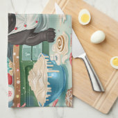 Cane Corso Vakantie Bakken: Feestelijke Kerst Theedoek (Quarter Fold)