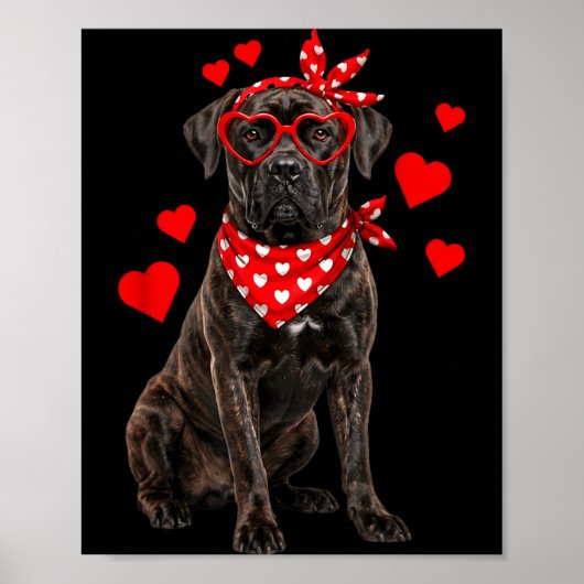 Cane Corso Valentijnsdag Hond Liefhebber Hart  Poster (Voorkant)