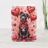 Cane Corso Valentine’s Day Dog with Hearts Red Kaart (Voorkant)