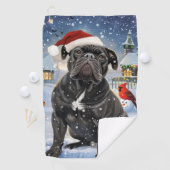 Cane Corso Winter Wonderland Kerstvreugde Golfhanddoek (Insitu)