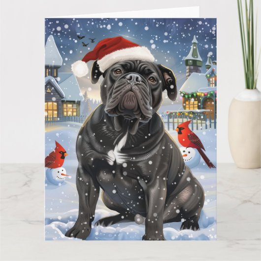 Cane Corso Winter Wonderland Kerstvreugde Kaart (Voorkant)