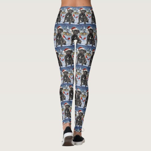 Cane Corso Winter Wonderland Kerstvreugde Leggings (Achterkant)