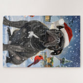 Cane Corso Winter Wonderland Kerstvreugde Legpuzzel (Horizontaal)