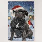 Cane Corso Winter Wonderland Kerstvreugde Legpuzzel (Verticaal)