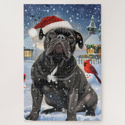 Cane Corso Winter Wonderland Kerstvreugde Legpuzzel (Verticaal)