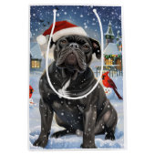 Cane Corso Winter Wonderland Kerstvreugde Medium Cadeauzakje (Voorkant)