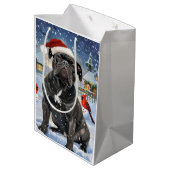 Cane Corso Winter Wonderland Kerstvreugde Medium Cadeauzakje (Achterkant Gekanteld)