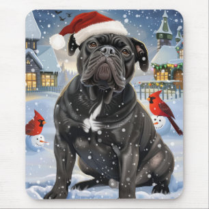 Cane Corso Winter Wonderland Kerstvreugde Muismat