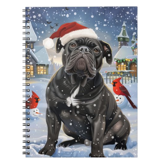 Cane Corso Winter Wonderland Kerstvreugde Notitieboek (Voorkant)