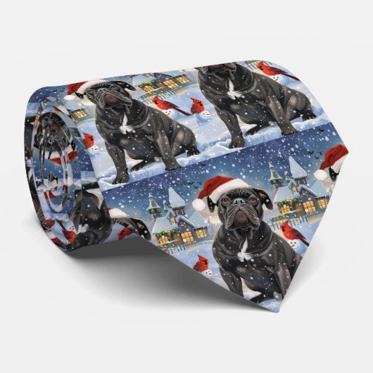 Cane Corso Winter Wonderland Kerstvreugde Stropdas (Opgerold)