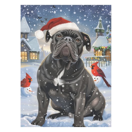 Cane Corso Winter Wonderland Kerstvreugde Tafelkleed (Voorkant)