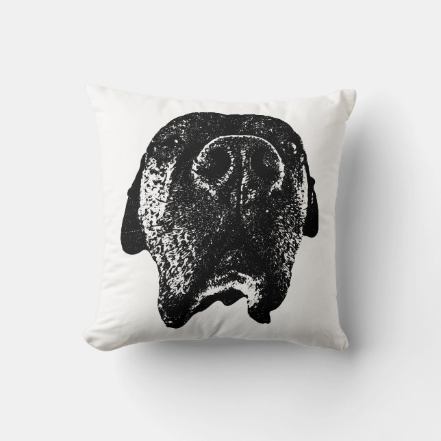 Cane Corso Worpillow | Inkt Hoofdtekening Kussen (Voorkant)