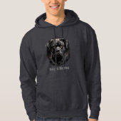 Cane Corso Zwart-wit Portret Silhouet Hoodie (Voorkant)