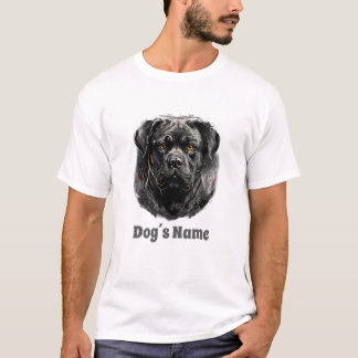 Cane Corso Zwart-wit Portret Silhouet T-shirt