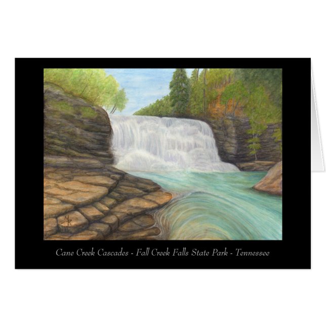 Cane Creek Cascades - Appalachian Art Kaart (Voorkant Horizontaal)