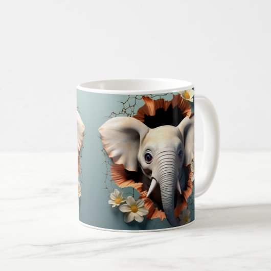Caneca 3D Elefante Koffiemok (Voorkant rechts)