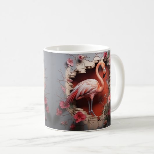 Caneca 3D Flamingo Koffiemok (Voorkant rechts)