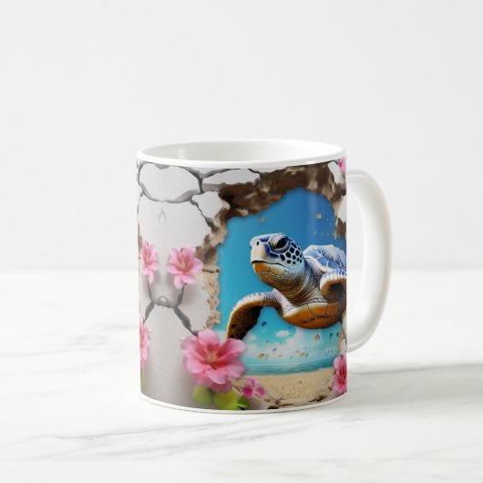 Caneca 3D Tartaruga Koffiemok (Voorkant rechts)