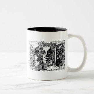 Caneca A moça e o Tempo Tweekleurige Koffiemok