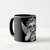 Caneca Anjo - Caneca Angel Rebel 😇🖤 Mok (Voorkant links)