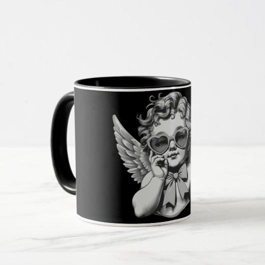Caneca Anjo - Caneca Angel Rebel 😇🖤 Mok (Voorkant links)