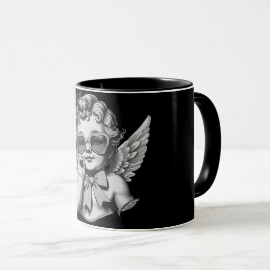 Caneca Anjo - Caneca Angel Rebel 😇🖤 Mok (Voorkant rechts)