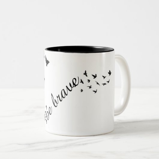 caneca ¨Be Brave¨ Tweekleurige Koffiemok (Voorkant rechts)