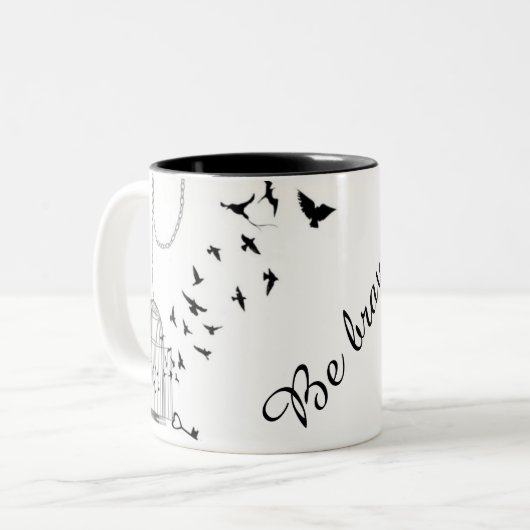 caneca ¨Be Brave¨ Tweekleurige Koffiemok (Voorkant links)