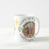 Caneca branca brilhante-Natal Koffiemok (Voorkant rechts)