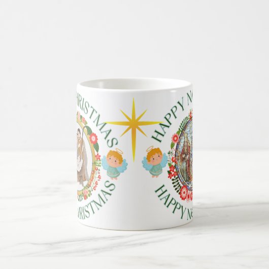 Caneca branca brilhante-Natal Koffiemok (Center)