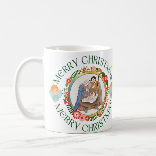 Caneca branca brilhante-Natal Koffiemok (Links)
