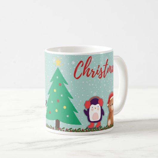 Caneca branca brilhante-Natal Koffiemok (Voorkant rechts)