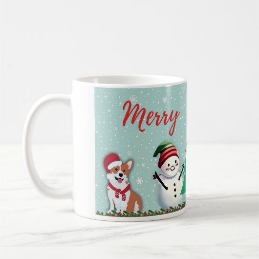 Caneca branca brilhante-Natal Koffiemok (Links)